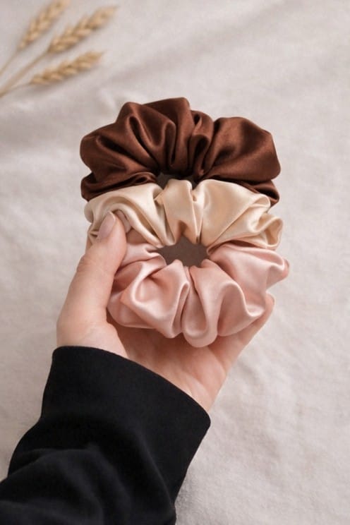 Divaa Classic Satin Scrunchies – Premium Hair Essentials